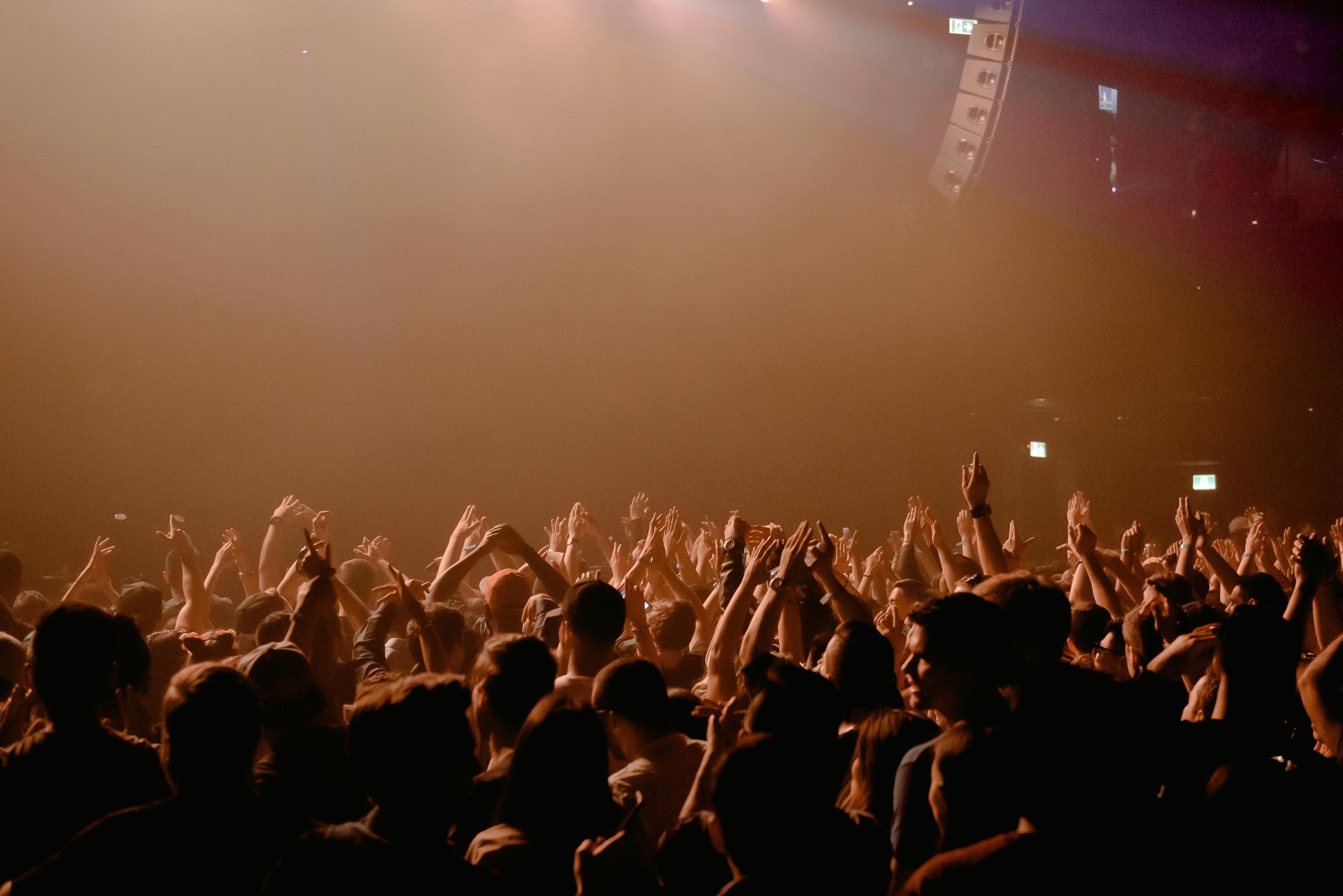 Publikum til et udendørs event